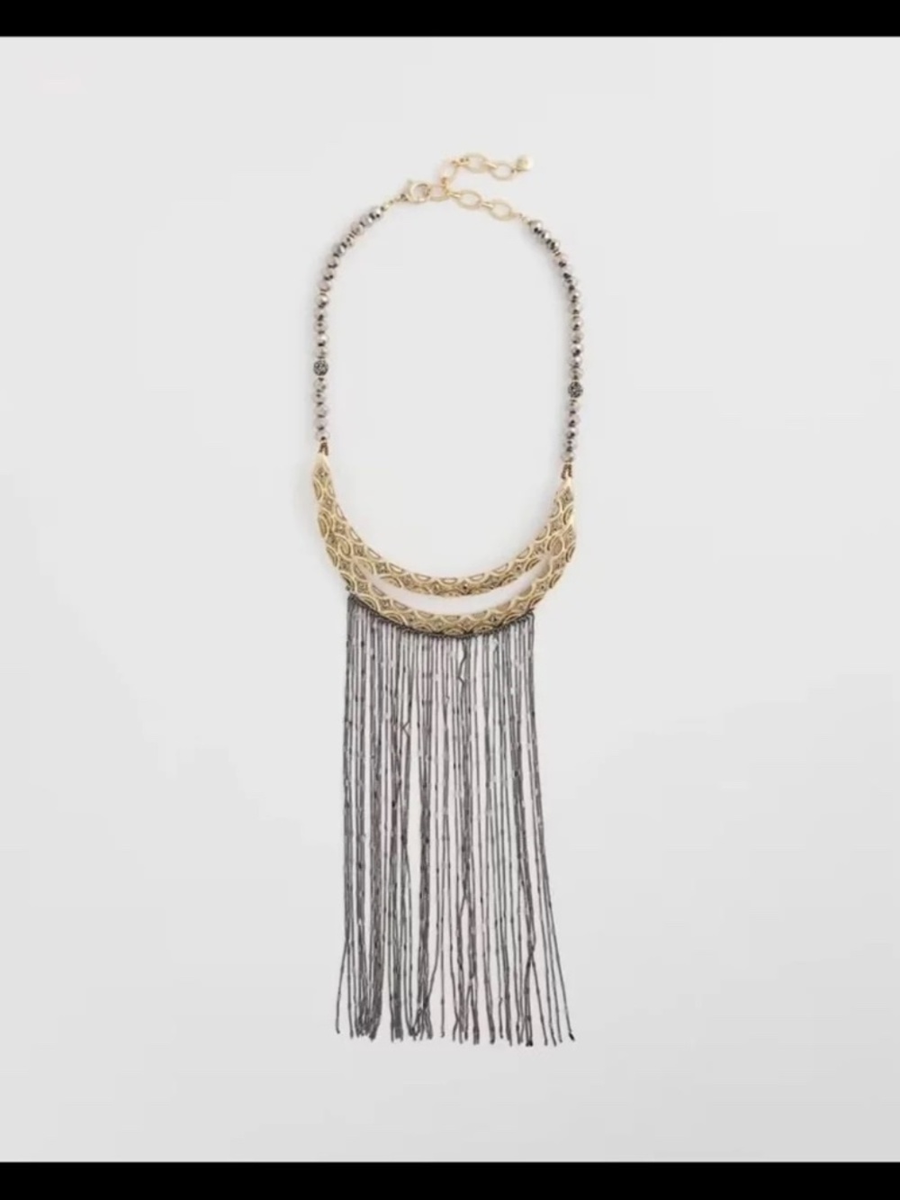 Chico's statement necklace bib beaded chain necklace